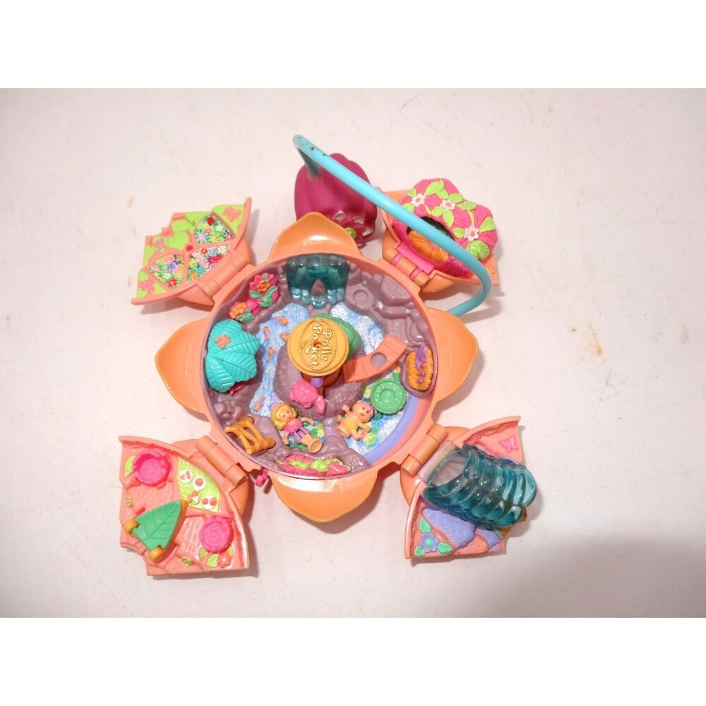Polly Pocket Fountain Fantasy Waterlily Pink Lotus Flower‎ Bluebird Vintage 1996